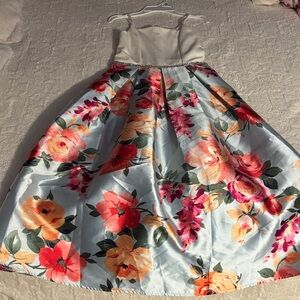 Speechless White and Floral Kids Dress